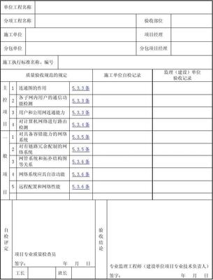 計算機網絡系統檢測檢驗批質量驗收記錄及施工要點分析